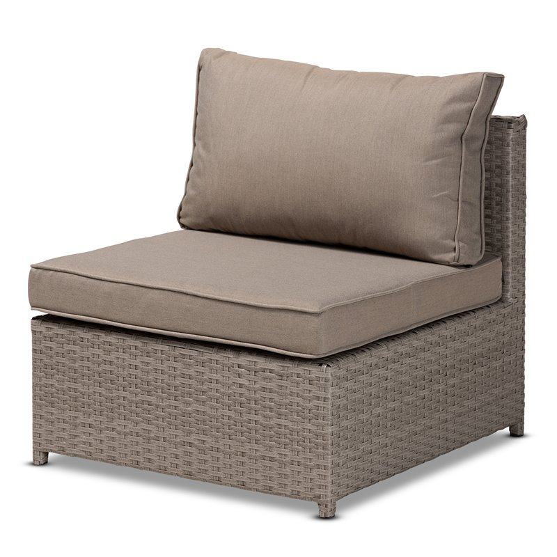 Baxton Studio Haina Grey Fabric and Grey Finished 6-Piece Patio Set