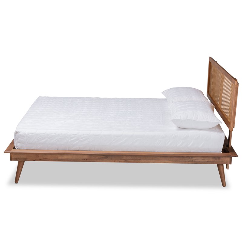 Baxton Studio Nura Walnut Brown Finished Wood and King Size Platform Bed