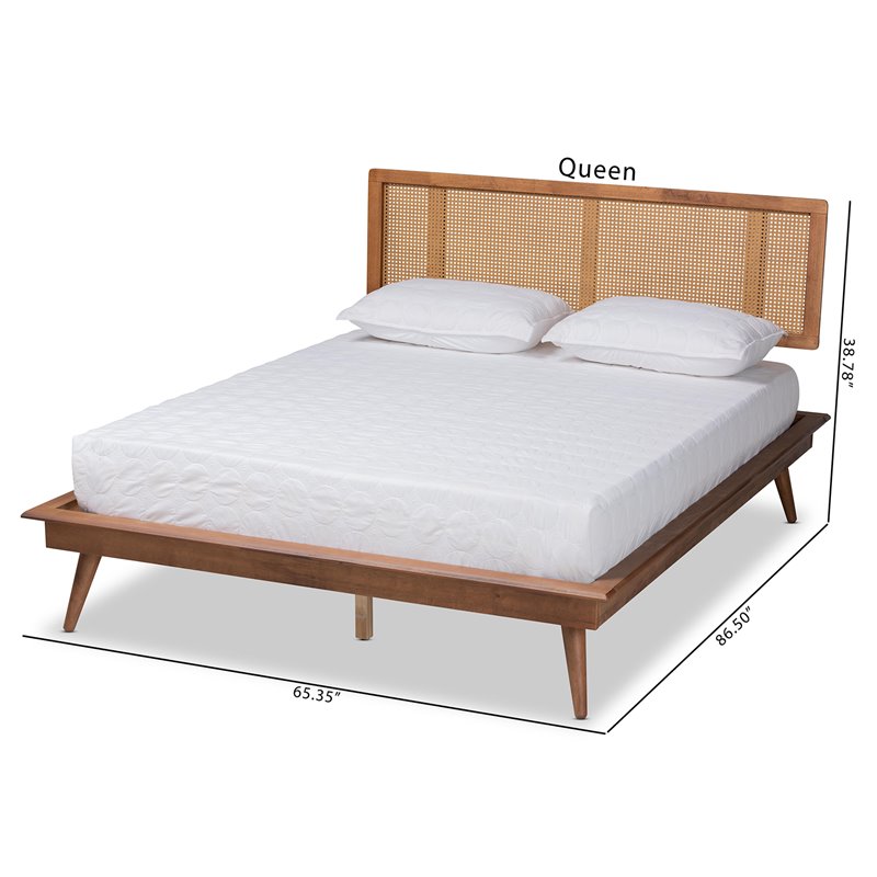 Baxton Studio Nura Walnut Brown Finished Wood and King Size Platform Bed
