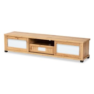 baxton studio gerhardine oak brown finished wood 1-drawer tv stand