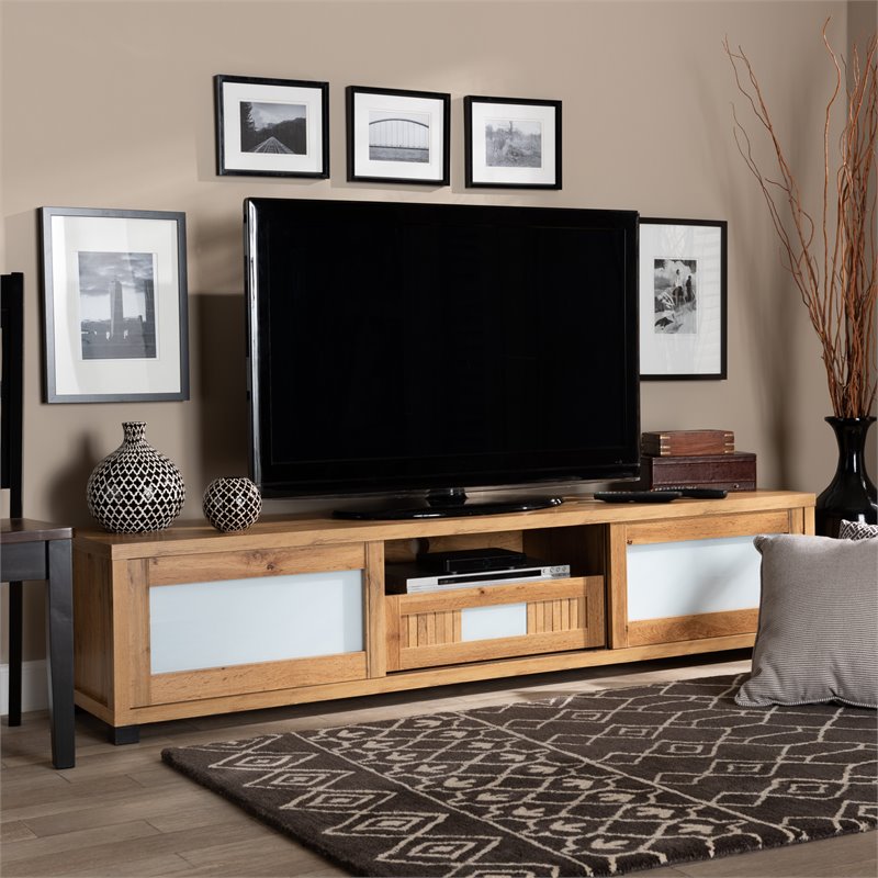 Baxton Studio Gerhardine Oak Brown Finished Wood 1-Drawer TV Stand
