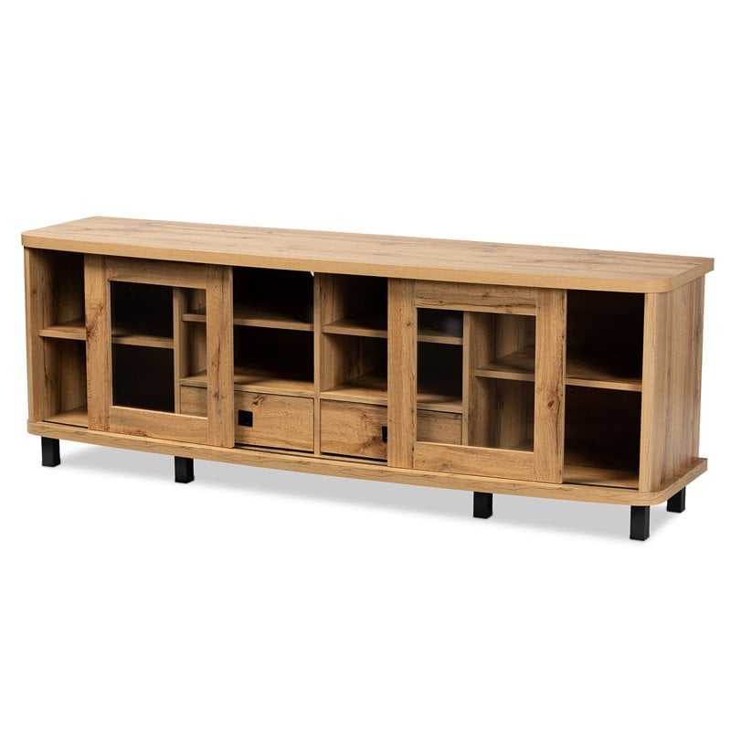 Baxton Studio Walda Oak Brown Finished Wood 2-Drawer TV Stand