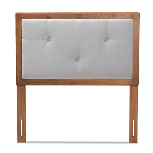 Baxton Studio Abner Light Grey and Brown Finished Wood Twin Size Headboard