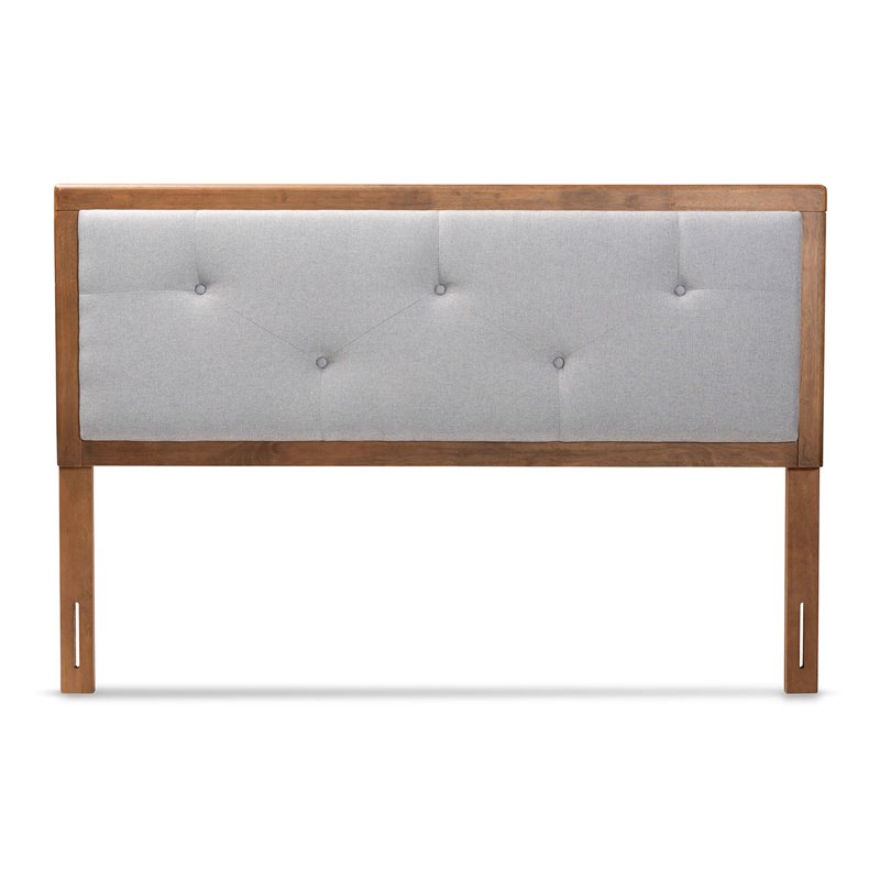 Baxton Studio Abner Light Gray and Brown Finished Wood King Size Headboard
