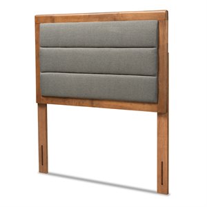 Baxton Studio Dexter Dark Gray and Brown Finished Wood Twin Size Headboard