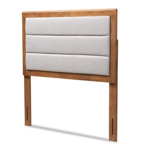 Baxton Studio Dexter Light Gray and Brown Finished Wood Twin Size Headboard