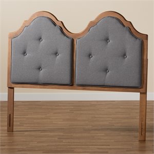 baxton studio falk vintage dark gray and brown finished queen size headboard