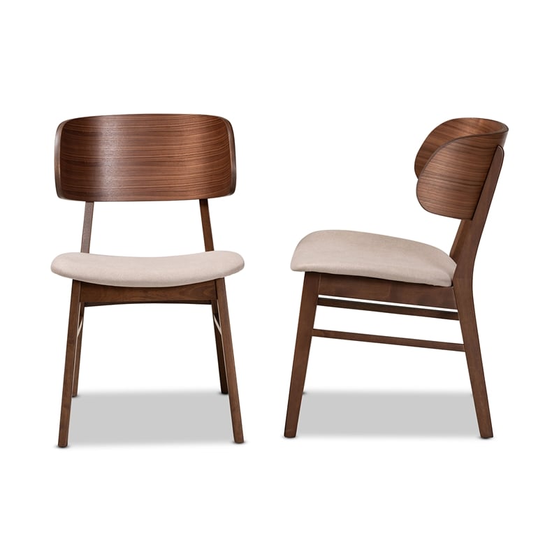 Baxton Studio Alston Beige and Brown Finished Wood Dining Chair (Set of 2)