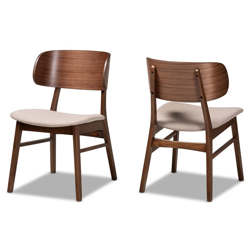 Baxton Studio Alston Beige and Brown Finished Wood Dining Chair (Set of 2)
