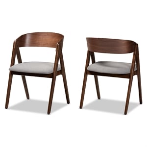 Baxton Studio Danton Grey and Brown Finished Wood Dining Chair (Set of 2)