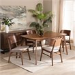 Baxton Studio Alston Beige and Walnut Brown Finished Wood 5-Piece Dining Set