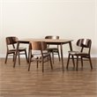 Baxton Studio Alston Beige and Walnut Brown Finished Wood 5-Piece Dining Set