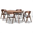 Baxton Studio Danton Grey and Walnut Brown Finished Wood 5-Piece Dining Set