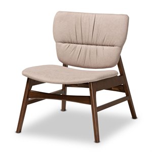 baxton studio benito beige and walnut brown finished wood accent chair
