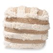 Baxton Studio Basque Natural and Ivory Handwoven Wool Blend Pouf Ottoman