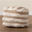 Baxton Studio Basque Natural and Ivory Handwoven Wool Blend Pouf Ottoman