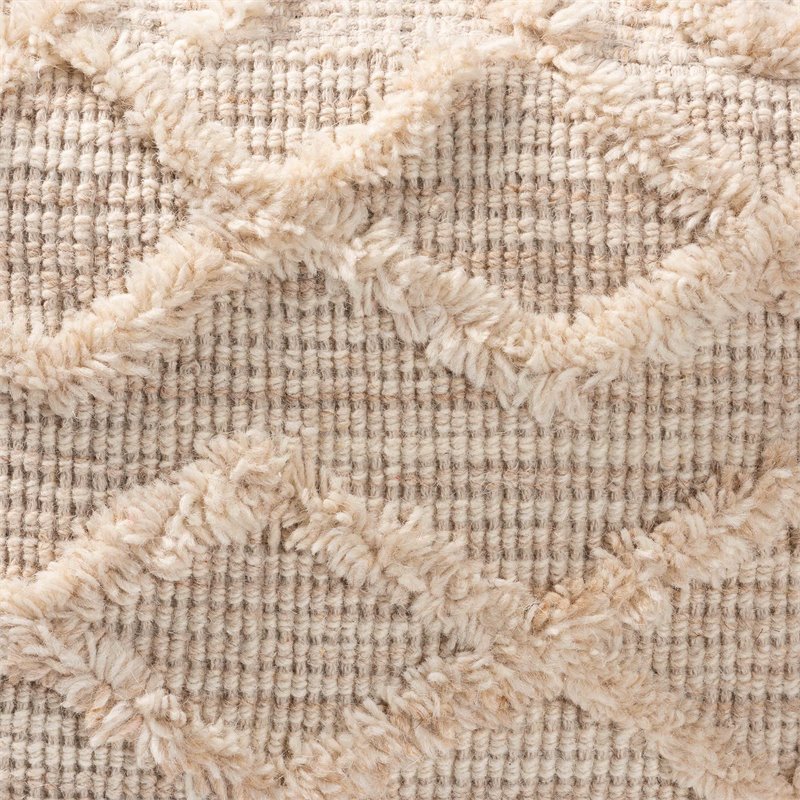 Baxton Studio Carilyn Moroccan Inspired Ivory Handwoven Wool Blend Pouf Ottoman