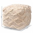 Baxton Studio Carilyn Moroccan Inspired Ivory Handwoven Wool Blend Pouf Ottoman