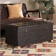 Baxton Studio Janna Rustic Dark Brown and Brown Finished Wood Storage Ottoman