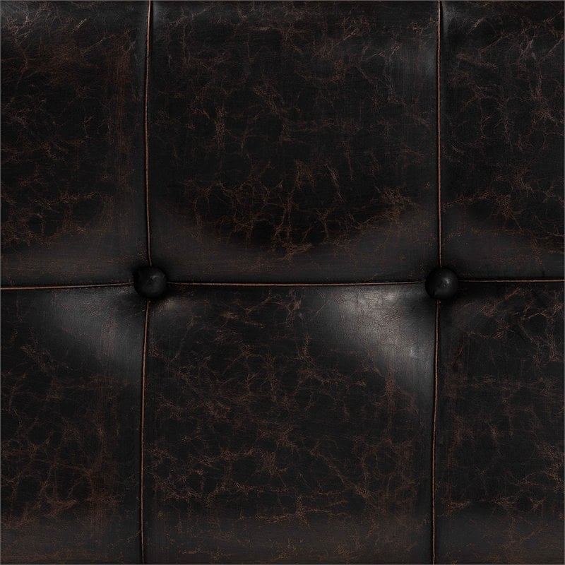 Baxton Studio Janna Rustic Dark Brown and Brown Finished Wood Storage Ottoman