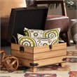 Baxton Studio Edmund Rustic Dark Brown Finished Wood Storage Ottoman