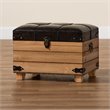 Baxton Studio Edmund Rustic Dark Brown Finished Wood Storage Ottoman
