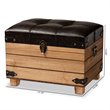 Baxton Studio Edmund Rustic Dark Brown Finished Wood Storage Ottoman