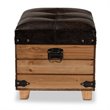 Baxton Studio Edmund Rustic Dark Brown Finished Wood Storage Ottoman