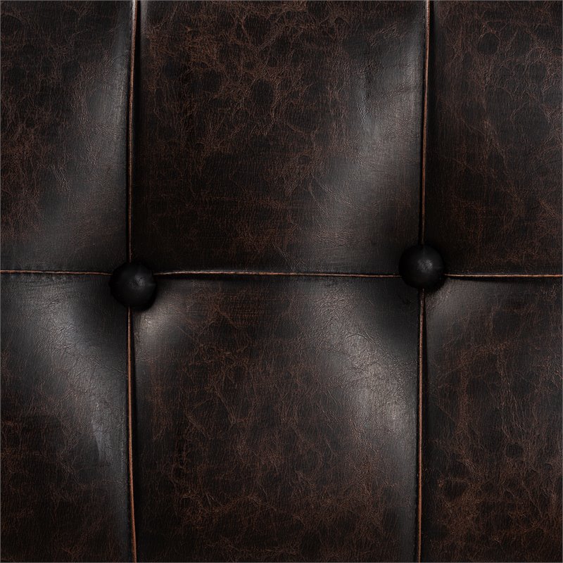 Baxton Studio Edmund Rustic Dark Brown Finished Wood Storage Ottoman