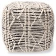 Baxton Studio Sentir Moroccan Inspired Ivory and Black Wool Blend Pouf Ottoman
