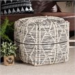 Baxton Studio Sentir Moroccan Inspired Ivory and Black Wool Blend Pouf Ottoman