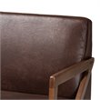 Baxton Studio Christa Dark Brown and Walnut Brown Finished Wood Sofa