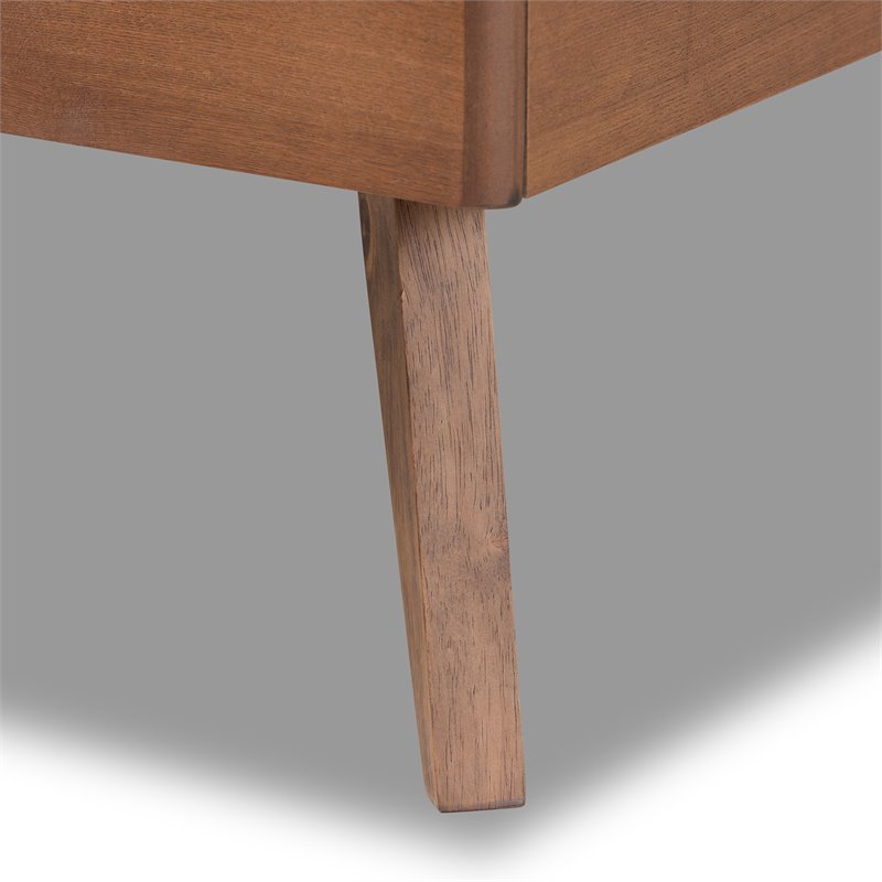 Baxton Studio Linn Dark Grey and Brown Finished Wood Twin Size Platform Bed