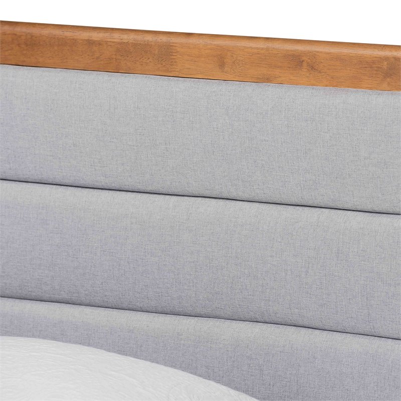 Baxton Studio Linn Light Grey and Brown Finished Wood Twin Size Platform Bed