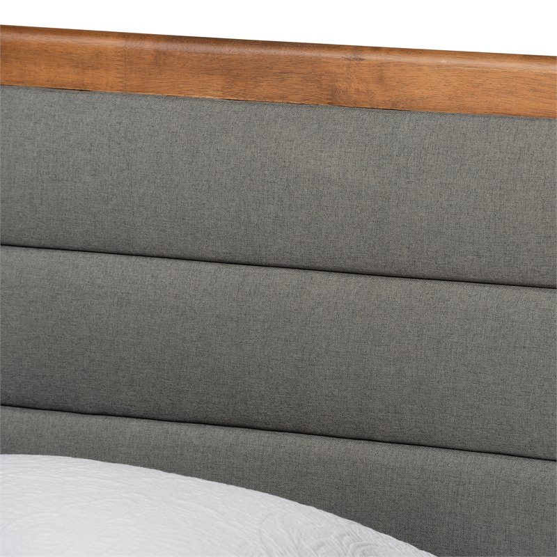 Baxton Studio Seren Dark Grey and Brown Finished Wood Twin Size Platform Bed