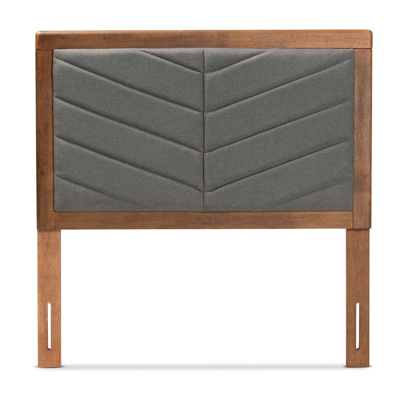 Baxton Studio Iden Dark Grey and Walnut Brown Finished Wood Twin Size Headboard
