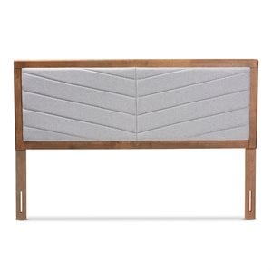 Baxton Studio Iden Light Grey and Brown Finished Wood Queen Size Headboard
