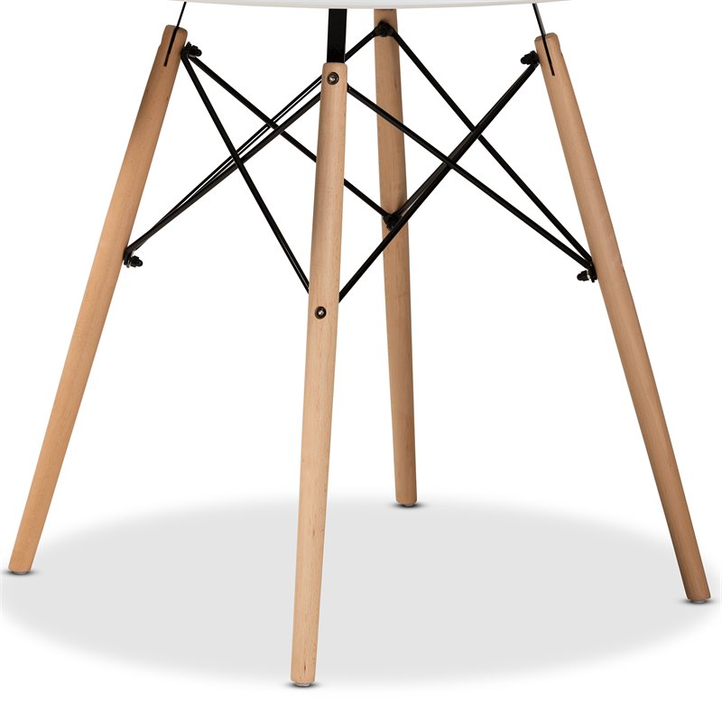 Baxton Studio Varen White Finished and Oak Brown Finished Wood Dining Table