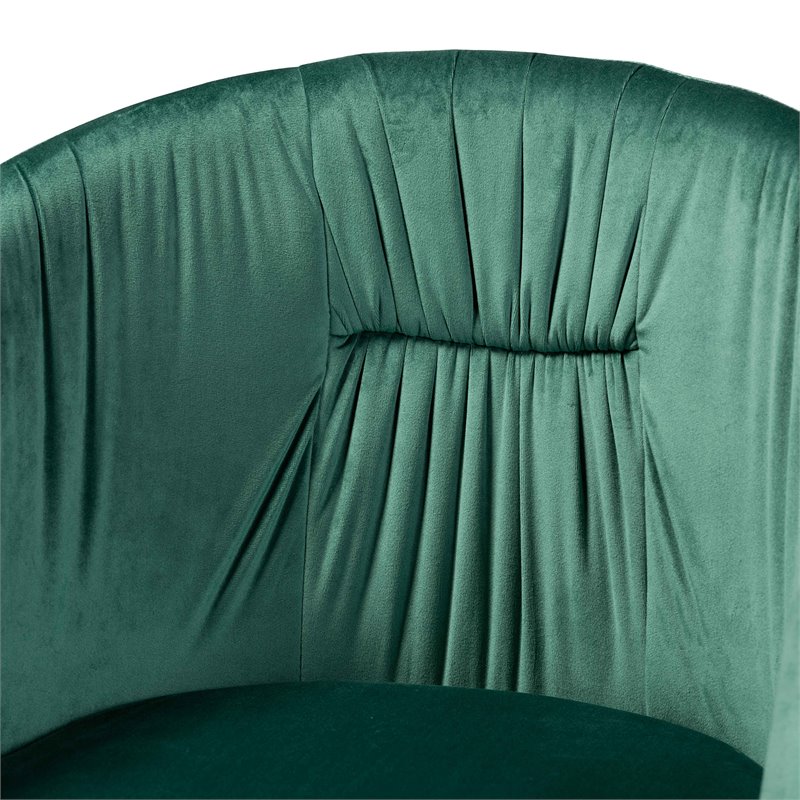 Baxton Studio Ballard Green Velvet Fabric and Gold Finished Metal Dining Chair