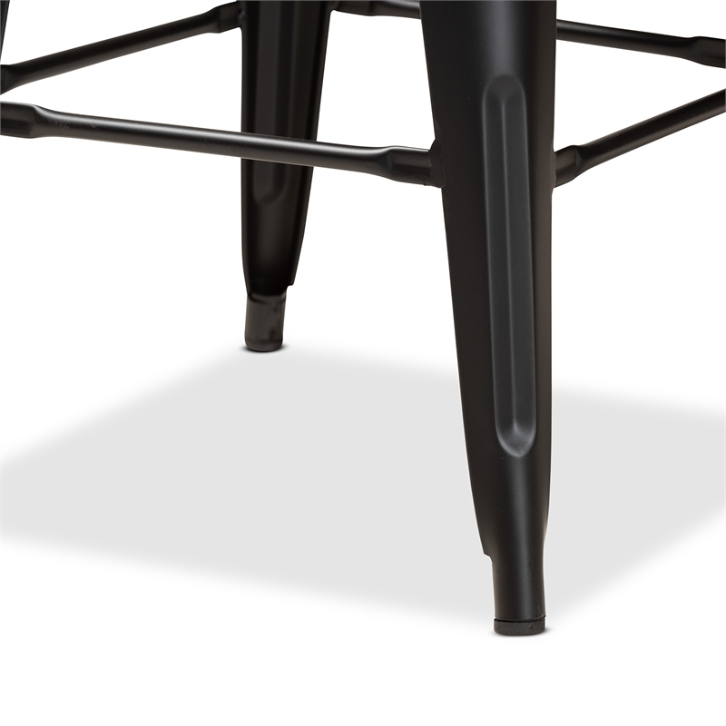 Baxton Studio Horton Black Finished Metal 4-Piece Stackable Counter Stool Set