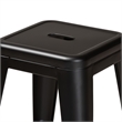 Baxton Studio Horton Black Finished Metal 4-Piece Stackable Counter Stool Set