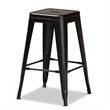 Baxton Studio Horton Black Finished Metal 4-Piece Stackable Counter Stool Set