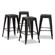 Baxton Studio Horton Black Finished Metal 4-Piece Stackable Counter Stool Set