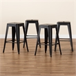 Baxton Studio Horton Black Finished Metal 4-Piece Stackable Counter Stool Set