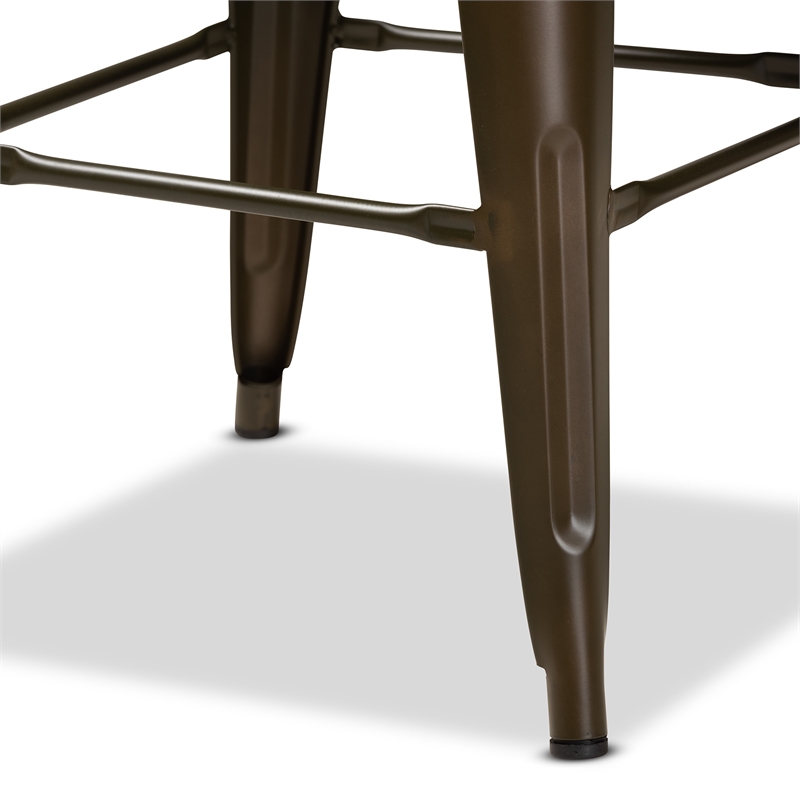 Baxton Studio Horton Gunmetal Finished 4-Piece Stackable Counter Stool Set