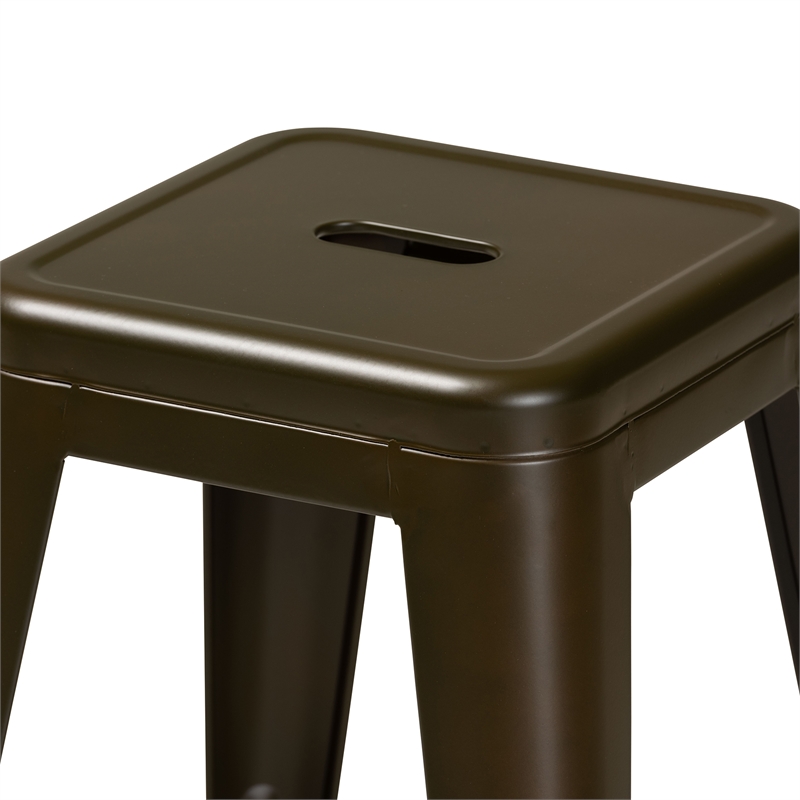 Baxton Studio Horton Gunmetal Finished 4-Piece Stackable Counter Stool Set