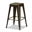 Baxton Studio Horton Gunmetal Finished 4-Piece Stackable Counter Stool Set