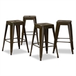 Baxton Studio Horton Gunmetal Finished 4-Piece Stackable Counter Stool Set