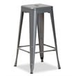 Baxton Studio Horton Grey Finished Metal 4-Piece Stackable Bar Stool Set