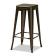 Baxton Studio Horton Gunmetal Finished Metal 4-Piece Stackable Bar Stool Set